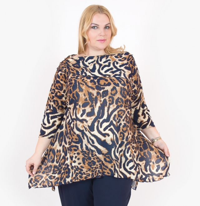 Свободная леопардовая блузка