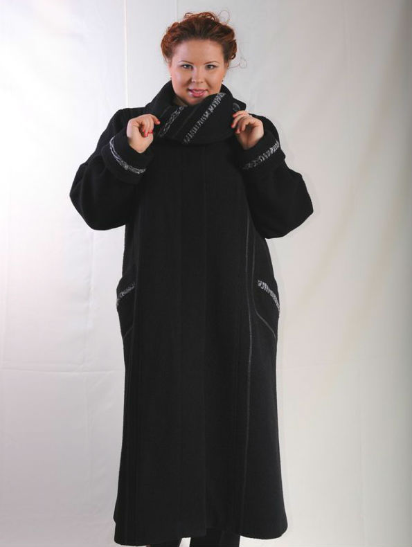 Классическое длинное шерстяное пальто