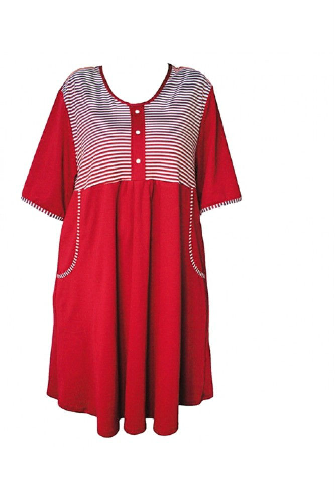 Удобное домашнее платье, красное
