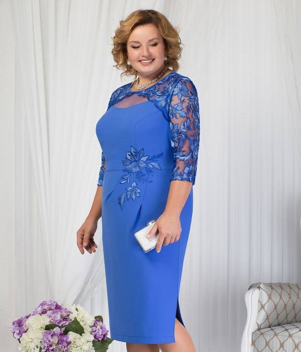 Платья голубого цвета для женщин 50 лет