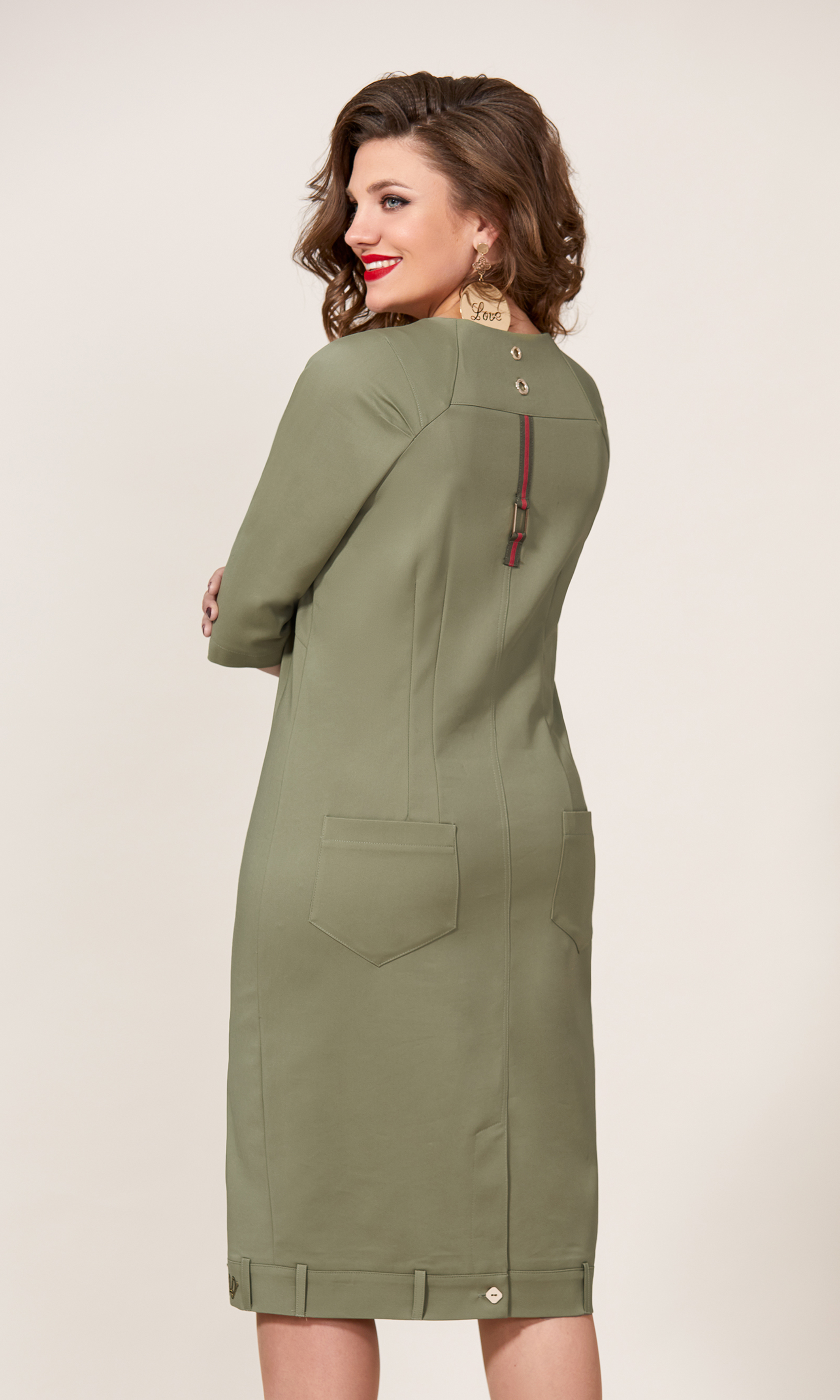 Модель 8280 - Модное платье оригинального кроя с большими карманами
