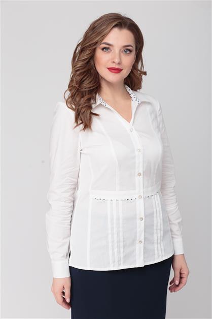 Блузка с декоративными складками, белая