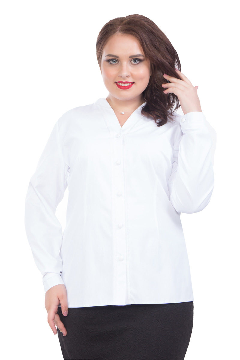 Женская белая рубашка для полных