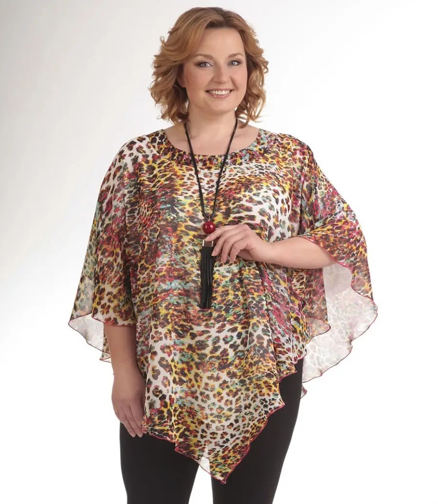 Шифоновая леопардовая блузка на подкладке