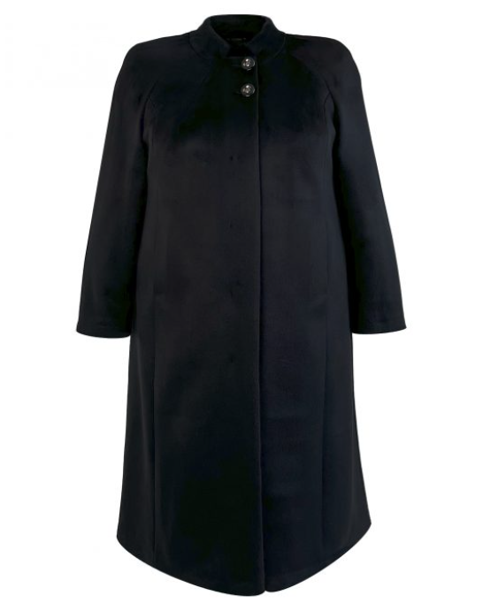 Демисезонное драповое пальто, черное