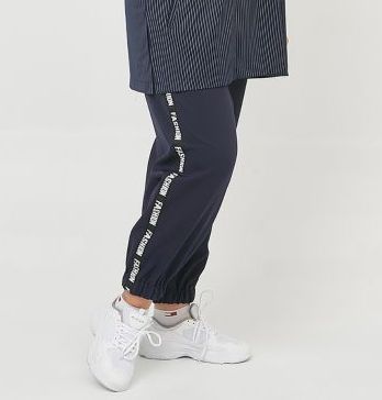 Спортивные брюки с лампасами из репсовой ленты, темно-синие