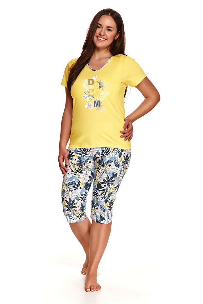 Пижама из бридж и футболки, желтая