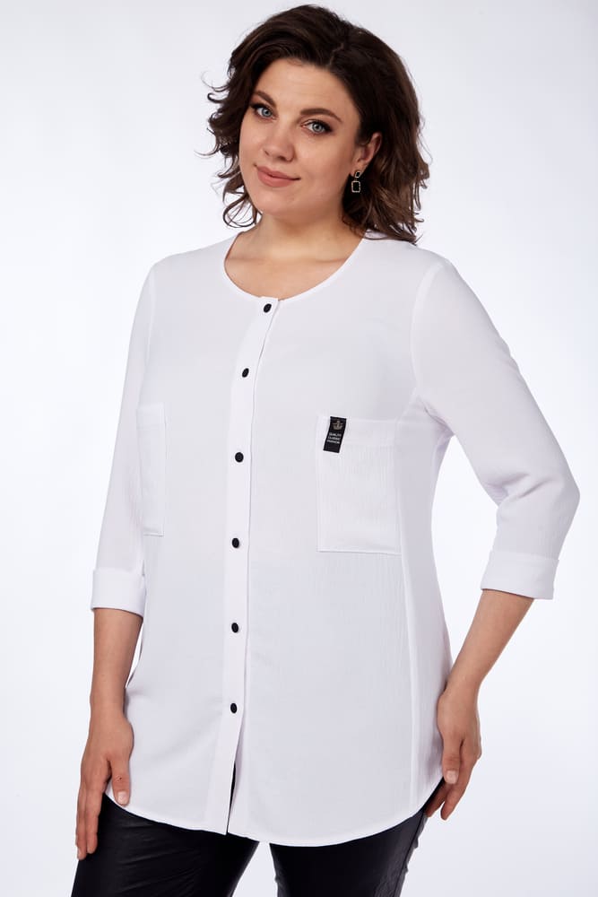Практичная повседневная блузка, белая