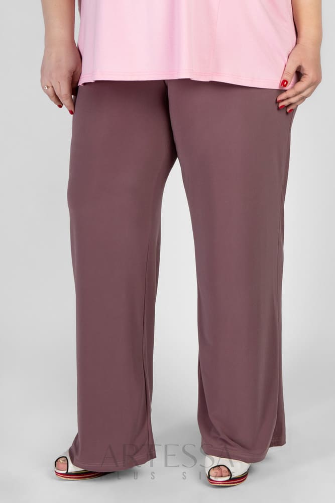 Легкие свободные брюки на широкой резинке, пурпурные