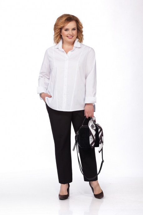 Комплект из брюк и белой блузы с манжетами