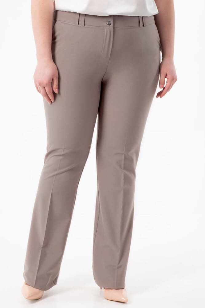 Классические прямые брюки со шлевками, коричневые