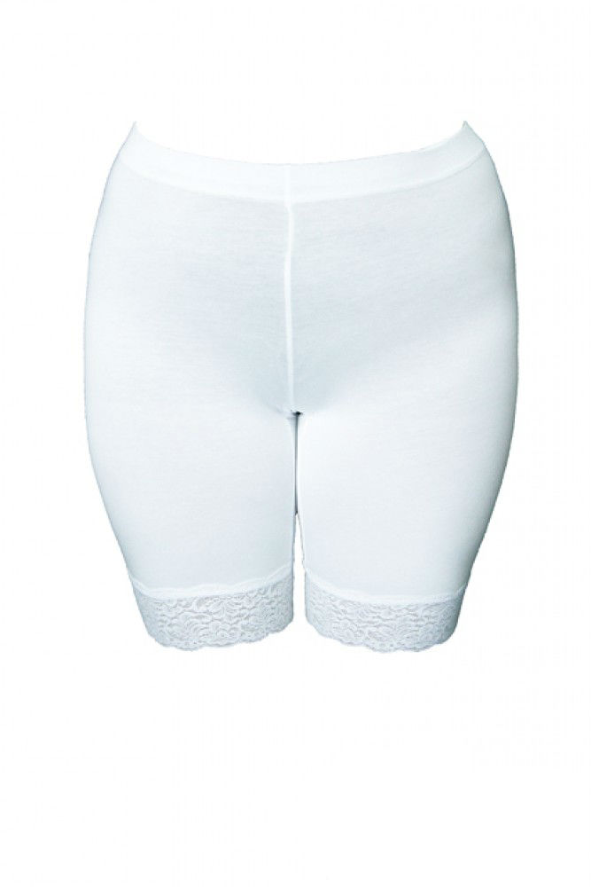Белые тонкие панталоны с кружевом
