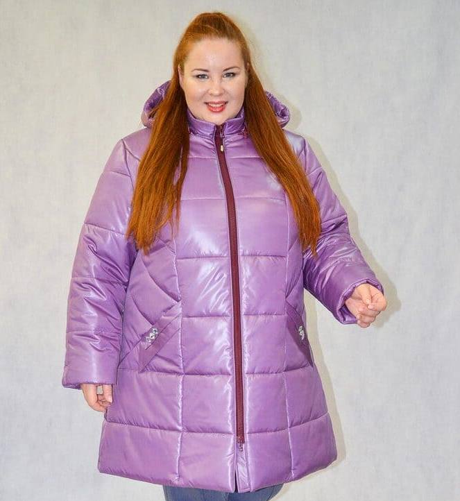 Зимняя куртка с двойным утеплителем, сиреневая