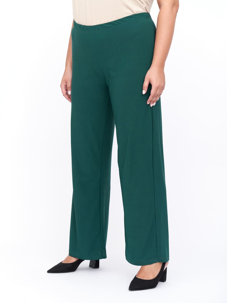 Легкие свободные брюки на широкой резинке, зеленые