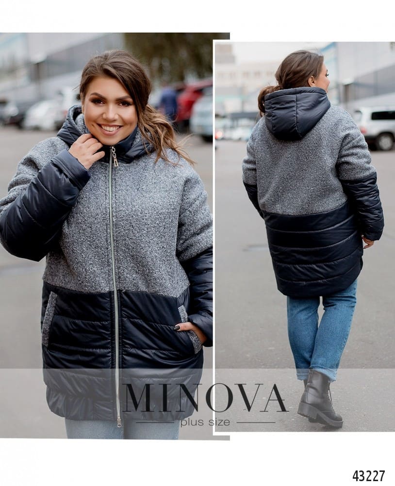 КУРТКА КОМБИНИРОВАННАЯ PLUS SIZE | ElectraStyle