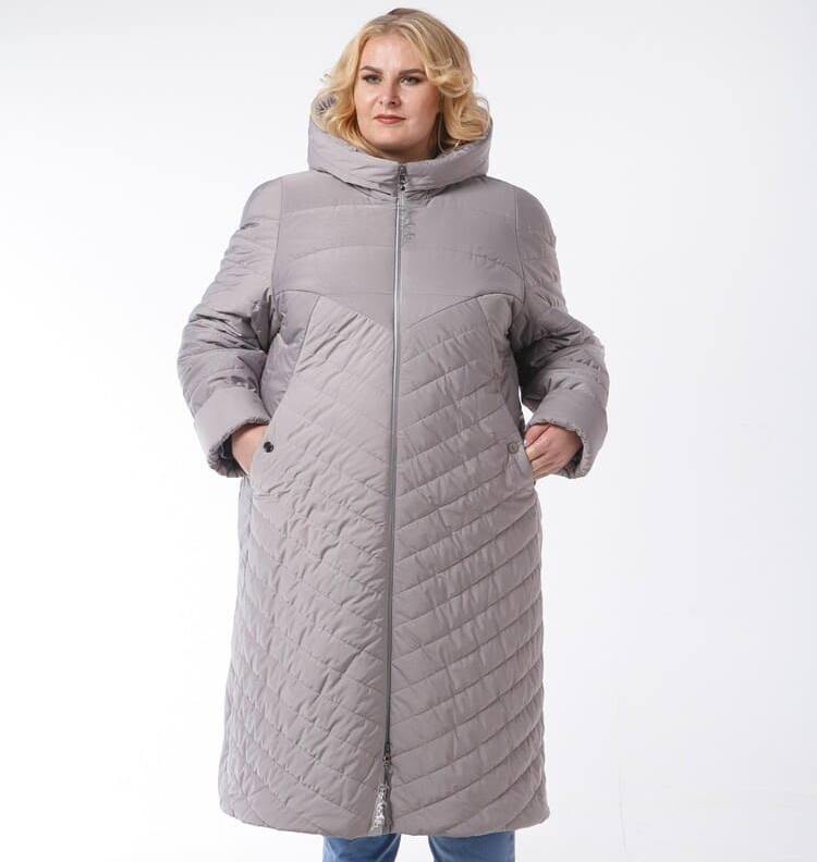 Длинное пальто с комбинированной стежкой, маус