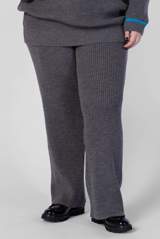 Свободные брюки из вязаного трикотажа, серые