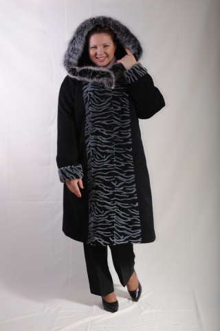 Шерстяное зимнее пальто, дизайн-зебра