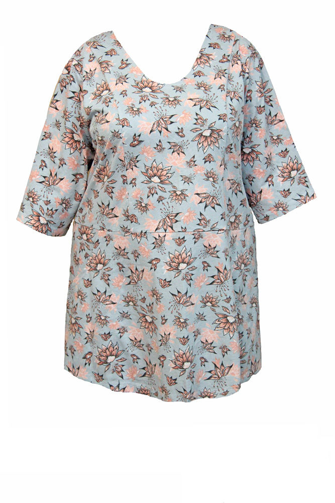 Летняя легкая блуза с цветочным принтом