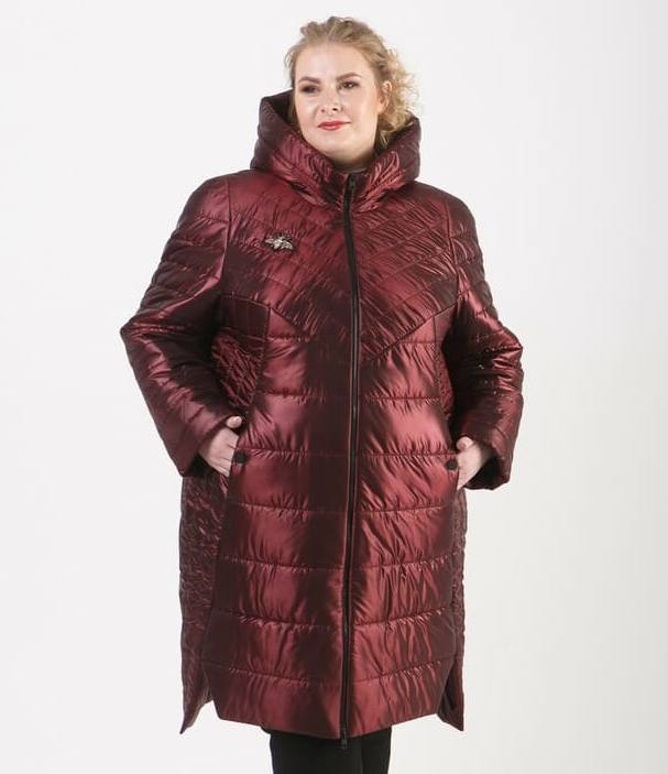 Демисезонное пальто с асимметричным низом, бордо