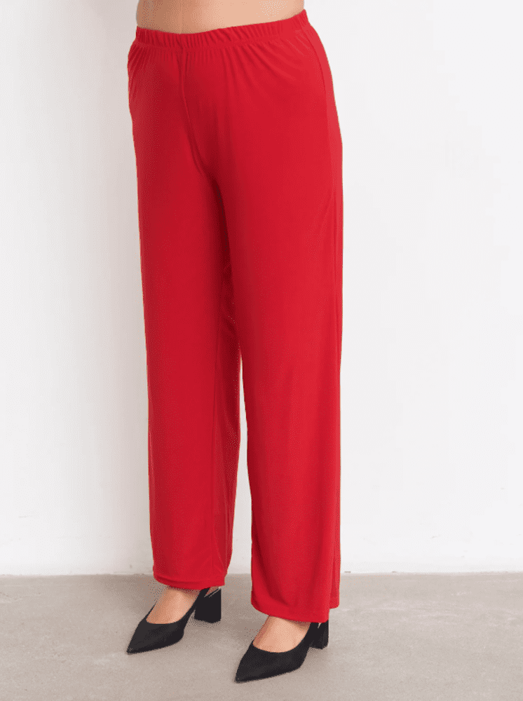 Легкие свободные брюки на широкой резинке, красные
