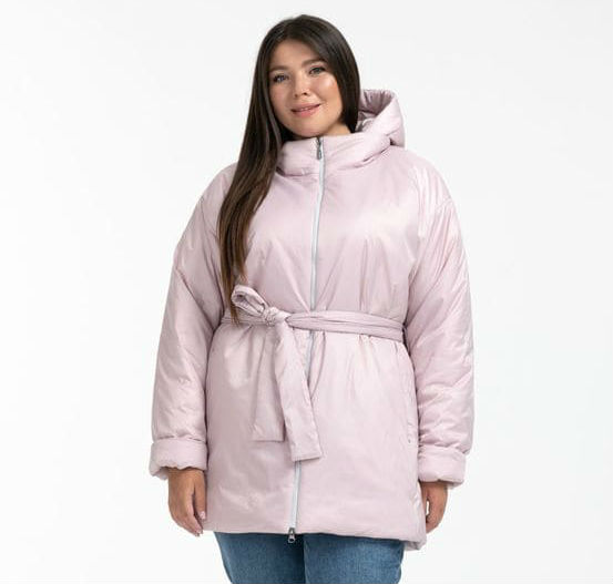 Прямая укороченная куртка на молнии, розовая