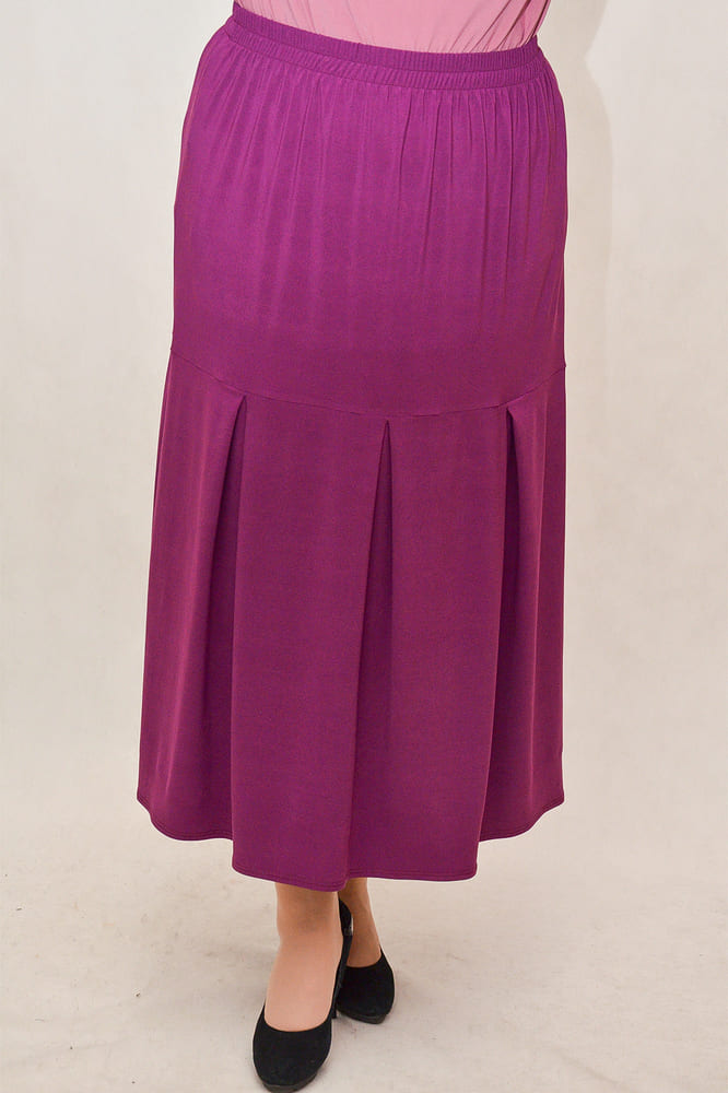 Трикотажная юбка со складками, фиолетовая