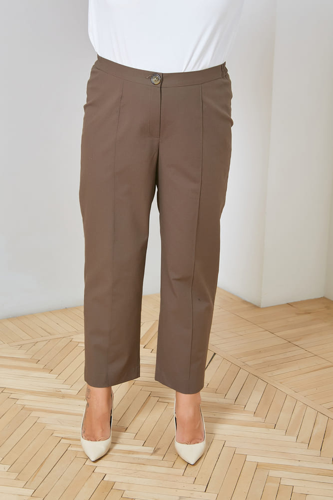 Классические укороченные брюки, темно-коричневые