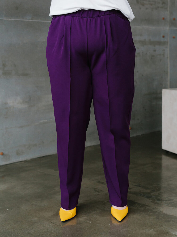 Повседневные брюки на резинке, фиолетовые
