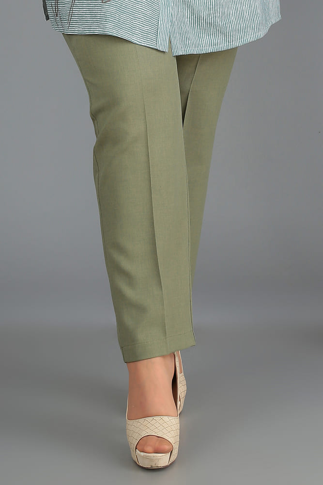 Классические брюки на резинке со стрелками, зеленые