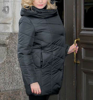 Зимняя куртка овальной формы,чёрная 