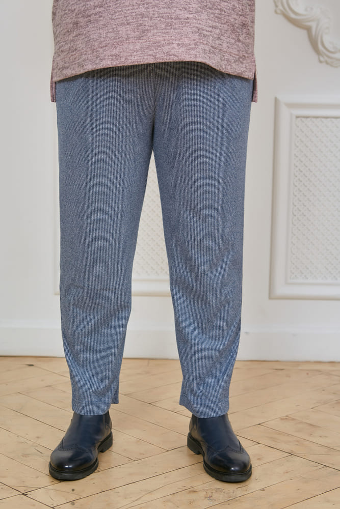 Укороченные брюки из плотного трикотажа, синие