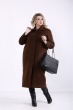 Кашемировое шоколадное пальто,утепление Slimtex до -10С, мех - превью-фото 2