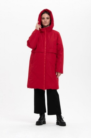 Зимняя куртка со стеганым низом, красная