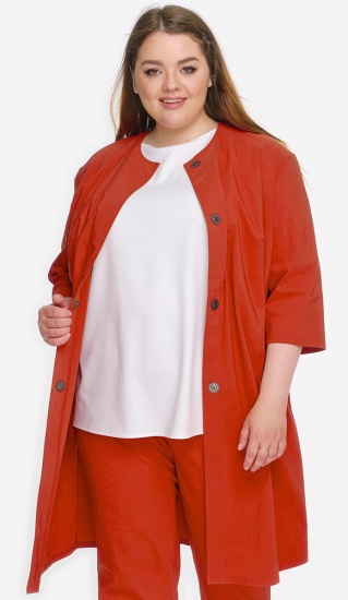 Кардиган-пальто с укороченным рукавом, красный