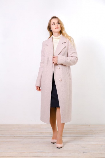 Классическое прямое пальто со съемным поясом, бежевое