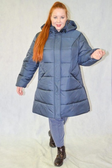 Зимняя куртка с фигурной стежкой, синяя