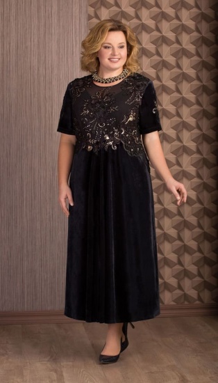 Приталенное платье с кружевным лифом и пайетками, черное