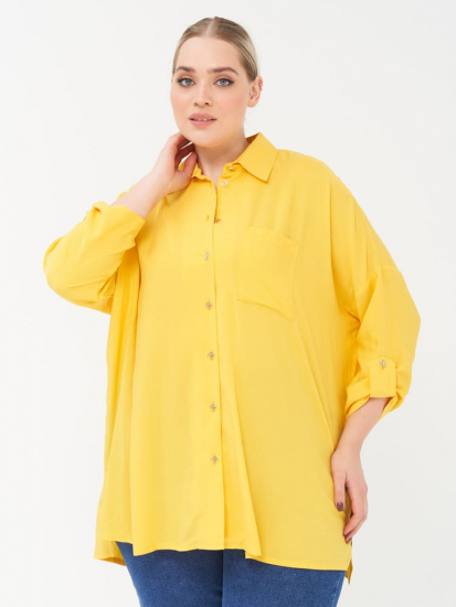 Свободная блузка со спущенным плечом, лимонная