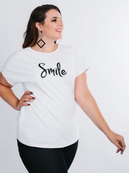 Свободная футболка с надписью "Smile", белая