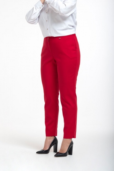 Классические брюки с карманами, красные