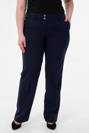 Классические прямые брюки со стрелками, темно-синие