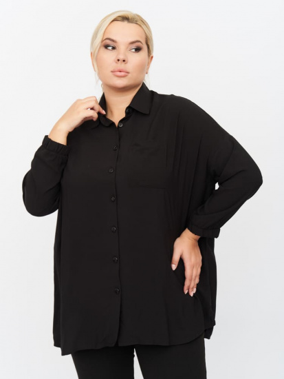 Удлиненная атласная блузка, черная