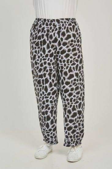 Легкие прямые брюки с леопардовым рисунком, серые