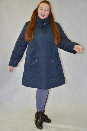 Трапециевидная куртка с фигурной стежкой, синяя