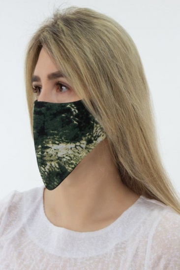 Двухслойная многоразовая маска, зеленая