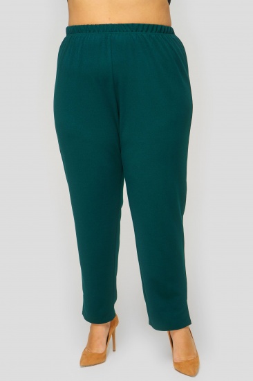 Зауженные брюки с разрезами по низу, зеленые