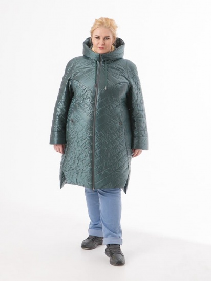 Демисезонное пальто с комбинированной стежкой, лазурь