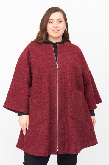 Свободное пальто из вареной шерсти, красное