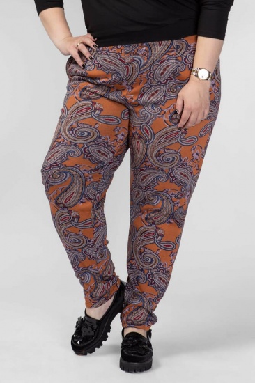 Флисовые брюки на широкой резинке, оранжевые
